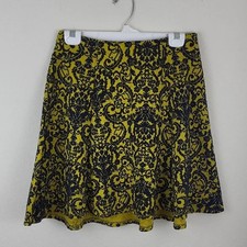 Anthropologie MAEVE Navy and Yellow Eliza Skirt Size Medium