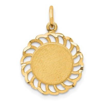 Charm 10 Karat Gelbgold Kreis mit filigranen Kanten