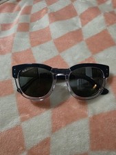 Ray-Ban Sunglasses RB0298S MEGA HAWKEYE 1355/3F Clear Gray w/ Blue Gradient Lens