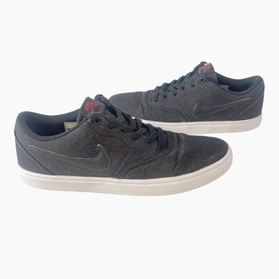 Nike SB Check Solarsoft Skateboard Shoes Men's 8 Black Canvas Skater Core