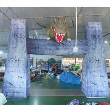 Arco de puerta de entrada de dinosaurio inflable Oxford gigante para decoración de fiesta de Halloween
