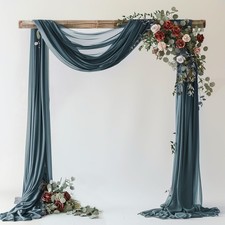 Wokceer Wedding Arch Draping Fabric Backdrop Drapes 28.7" 1 Panel, Grey Blue
