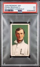 1909-11 T206 WHITE BORDER #NN FRANK DELEHANTY ML DELAHANTY LOUISVILLE PSA 1.5 FR