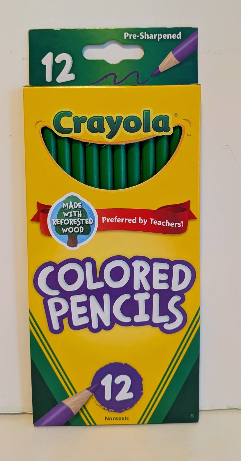 S 12 Pack Pre-sharpened Yellow Green Verde Amarilio New