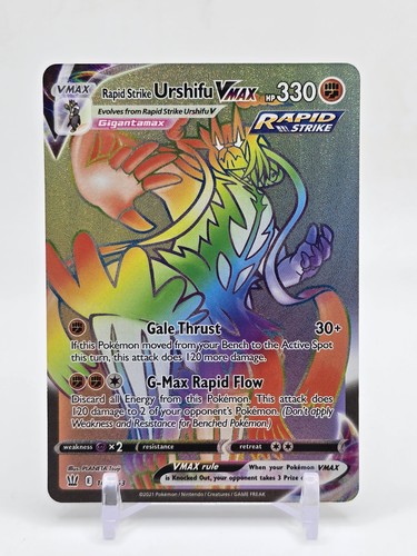 Rapid Strike Urshifu VMAX 169/163 Rainbow Rare Battle Styles Pokemon Holo NM