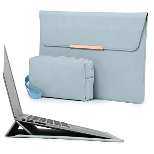 13 Inch Laptop Sleeve Cover with Stand Feature for MacBook 13-inch Pale Blue