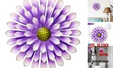 Metal Flowers Wall Decor Indoor Outdoor Metal Wall Art for Purple-White