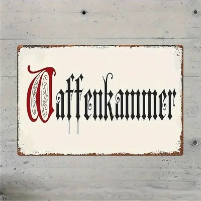 Blechschild Waffenkammer Waffen Vintage Metallschild TEL3277