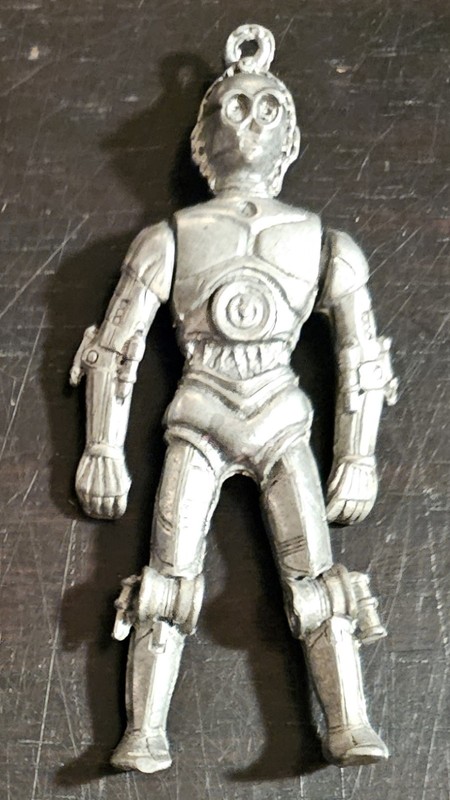 100% Vintage 1977 Star Wars C-3PO Pewter Necklace Pendant - From Mail In Offer