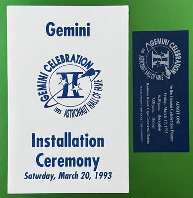 PROJECT GEMINI CELEBRATION 1993 ASTRONAUT HALL OF FAME PROGRAM & EVENT TICKET