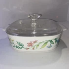 🌹Vintage CorningWare A-2-B 2L My Garden Casserole Dish W/Pyrex Glass Lid