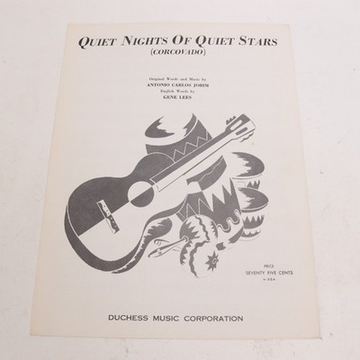 Jobim Quiet Nights of Quiet Stars Piano Voice Sheet Music 1964 Antonio Carlos