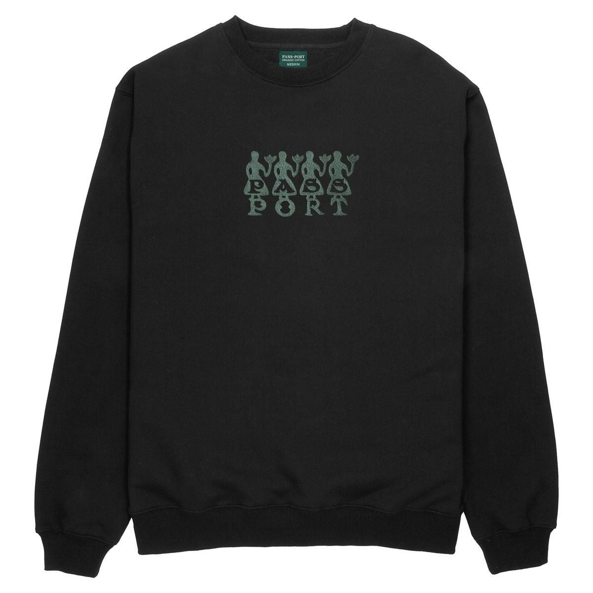 Brand New Mens PassPort 4 Flowers Organic Crew Sweatshirt Black Size Medium 18390₽