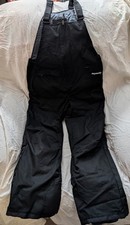 SKIGEAR Black Nylon Insulated Ski Bib Overalls -Youth Size Large-Excellent
