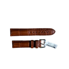 Genuine Alligator Brown Watch Strap Band 20mm Padded  Stitched w Buckle
