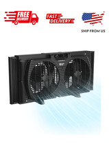Comfort Zone 9" Twin Window Fan with Quiet Setting, 3-Speeds, Auto-Locking Expan