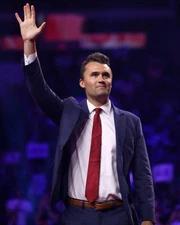 CHARLIE KIRK SPEAKING AT GLENDALE ARIZONA TRUMP RALLY 8X10 PHOTO