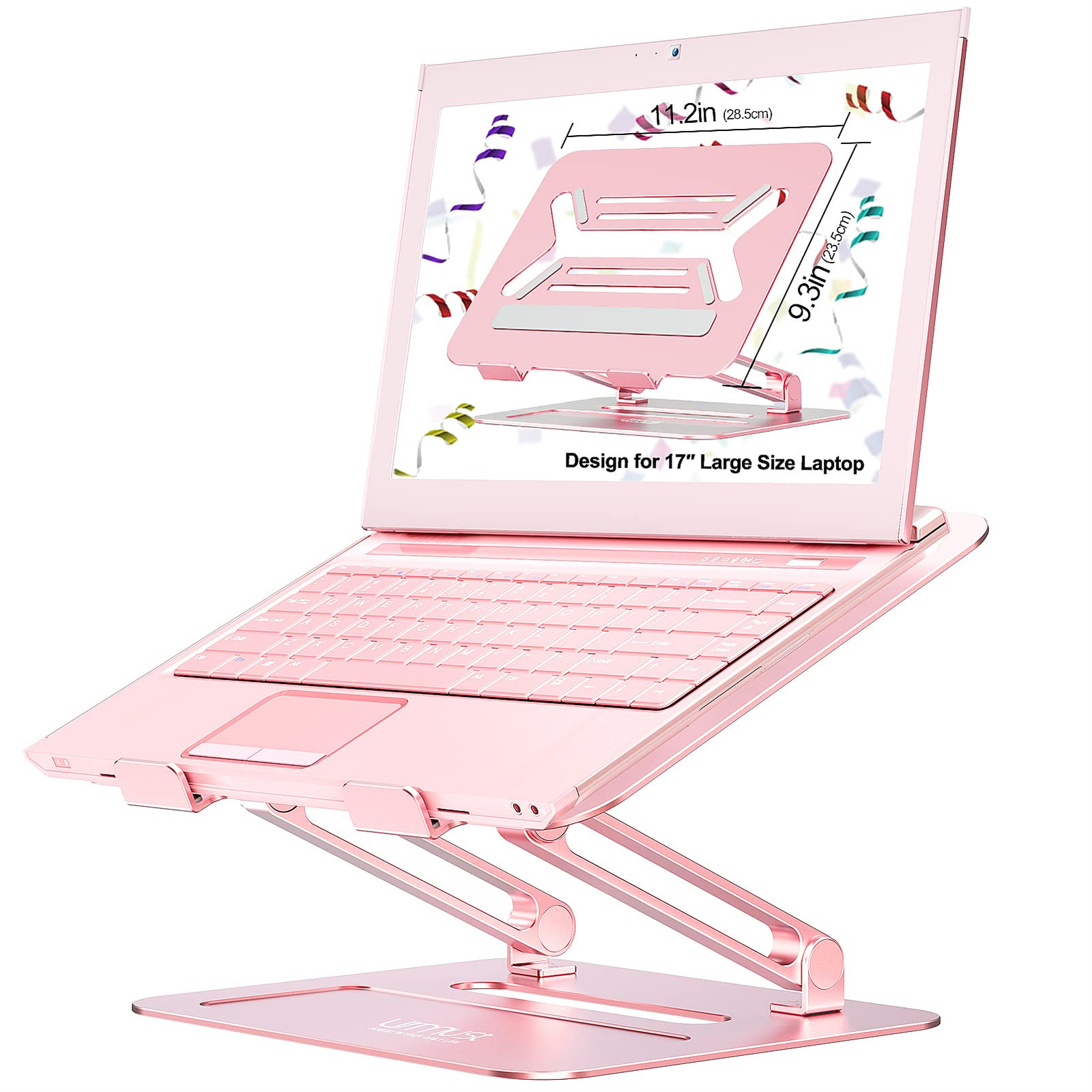 Adjustable Aluminum Laptop Stand for Desk - Ergonomic Riser Holder with Cooling Vents  
