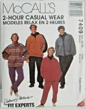 Vintage McCalls Pattern 7409 Unisex Jacket Pants Headband Uncut Sz 34 36 Medium