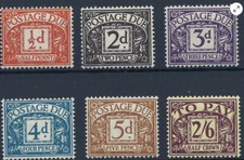 GB QEII 1954-55 Postage Dues Tudor Crown Wmk Set of 6 (D40-D45) Superb U/M