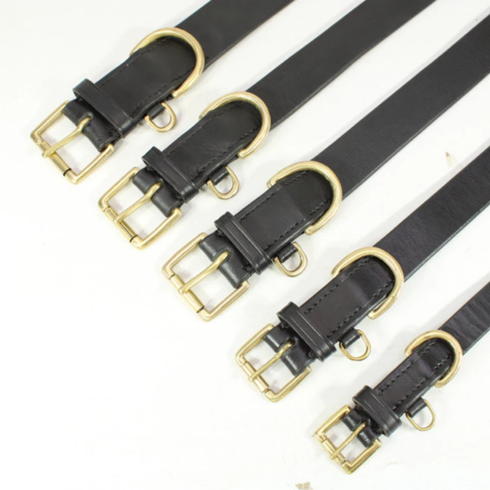 Collar de perro de cuero resistente - Hebilla de latón - Perros pequeños, medianos, grandes Foto 4 de 4