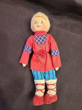 Vintage Russian Cloth Doll - Boy in Traditional Clothes
