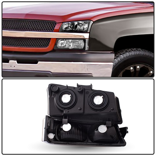 For 2003-2006 Chevy Chevrolet Silverado Avalanche Headlights Bumper Lamps 03-06 - Bild 3 von 11
