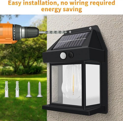 IP65 Waterproof Solar Tungsten Wall Lamp Motion Sensor Outdoor Garden Lamp - Picture 3 of 8