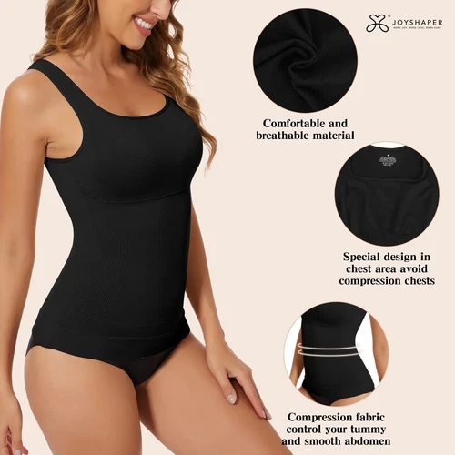 Damen Kompression Tank Top Shapewear Bauch Kontrolle Body Shaper Schlankmacher Weste - Bild 4 von 16