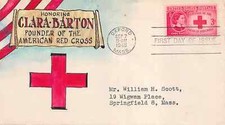 967 3c Clara Barton Maul hand drawn, hand painted 