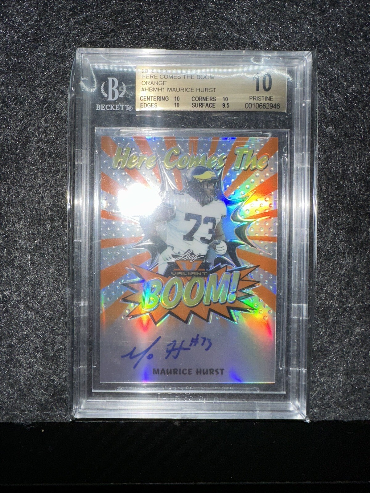 Maurice Hurst Jr. Leaf Valiant Here Comes the Boom Autographs #HBMH1 Orange