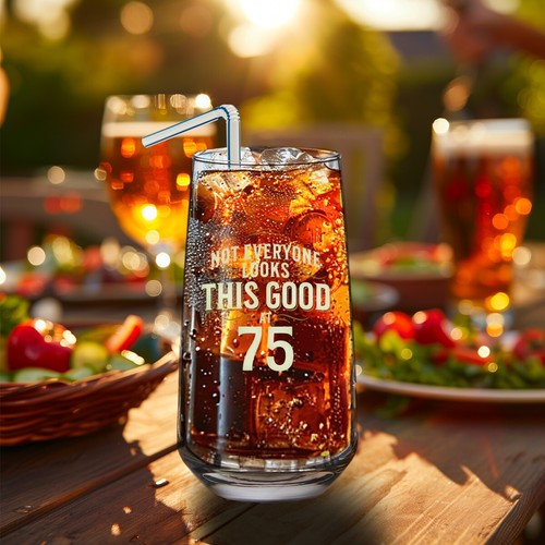 75th Birthday Gift Glass Mug Hiball Age 75 Years Funny Present Keepsake 480ml - Picture 8 of 9
