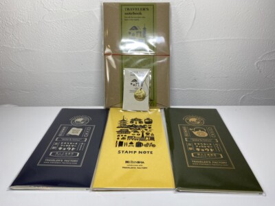 TRAVELER'S FACTORY TRAVELER'S Notebook & Refills 3 & Brass Tag Kyoto Limited Set