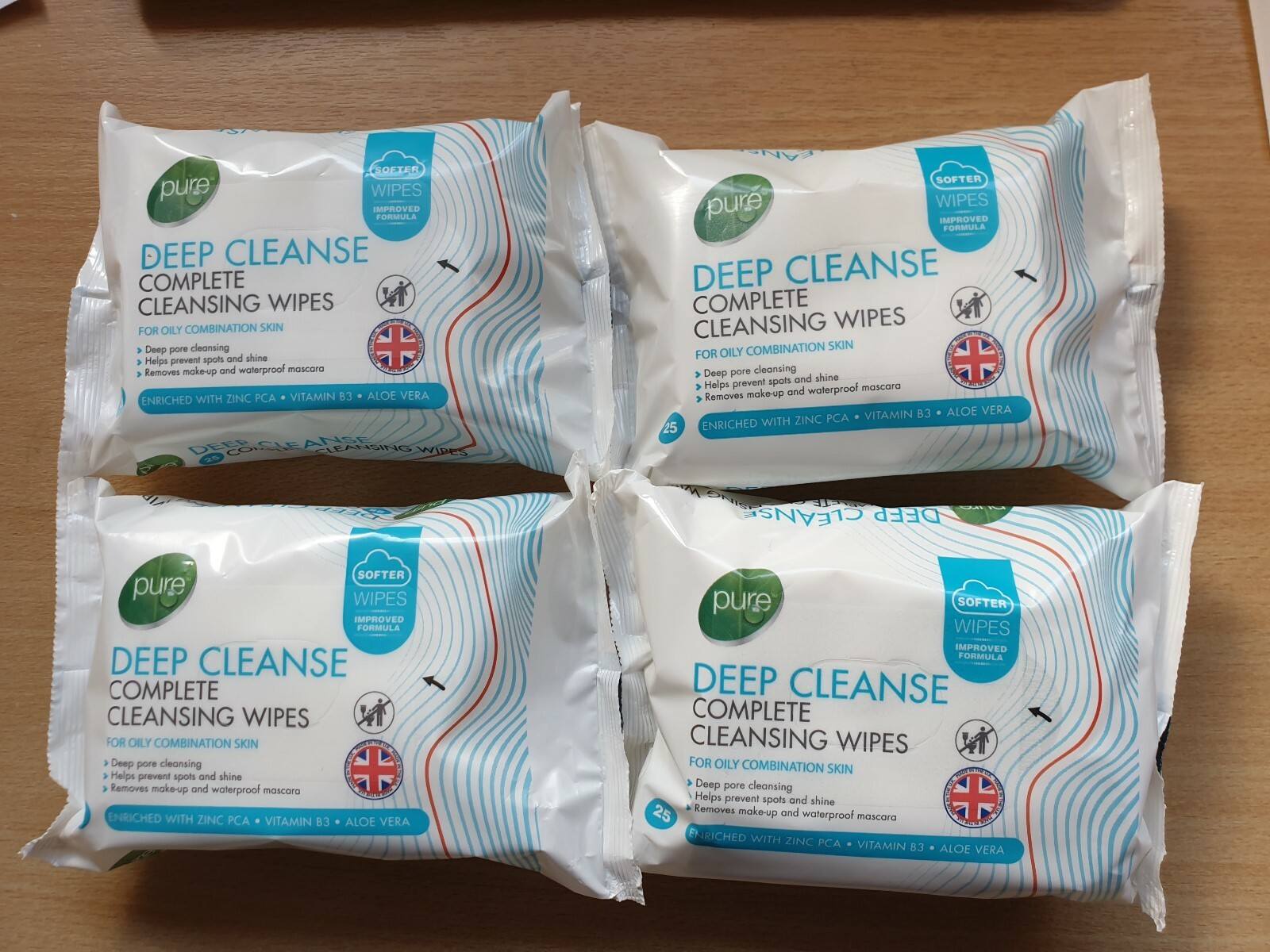 Pure Deep Cleanse Complete Cleansing Wipes 4 x 25 Pack  ONLY £8.99 FREE POSTAGE