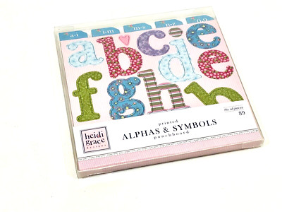 FISKARS HEIDI GRACE PUNCHBOARD ALPHAS & SYMBOLS A LITTLE BIRDS TALE 89 PIECES