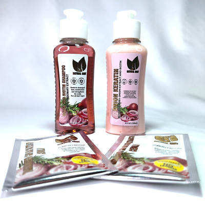 Onion Biotin Rosemary Shampoo Treatment Set for Stronger Thicker Longer Hair