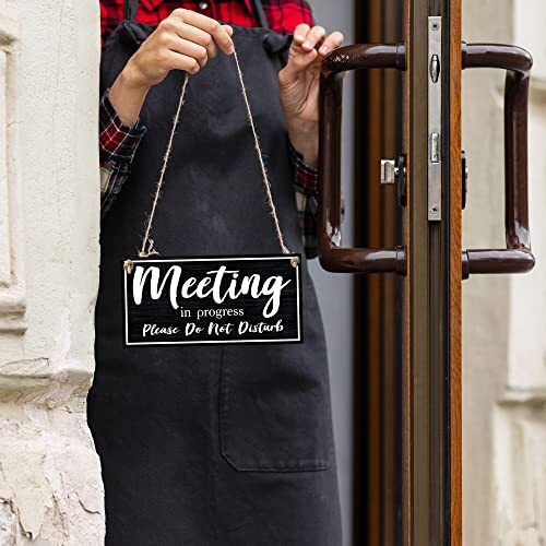 Meeting In Progress Door Sign Do Not Disturb Double Sided Door Hanger ...