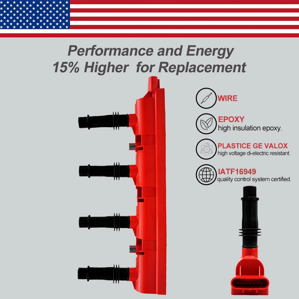 Bobinas de encendido y bujía de iridio OEM para Chevy Cruze Sonic Buick Encore UF669 Foto 3 de 4