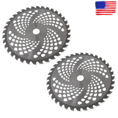 2 Pack -9'' x 36T Carbide Tip Brush Blades   For Cutter, Trimmer, Weed Eater