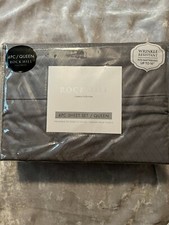 Gray 4 Piece Queen Sheet Set Embossed Design Machine Washable Fits up to 16" NEW