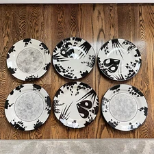 Vintage MCM Hand Painted Art Tropical Motif 12.5” Heavy Dinner Charger - Plates