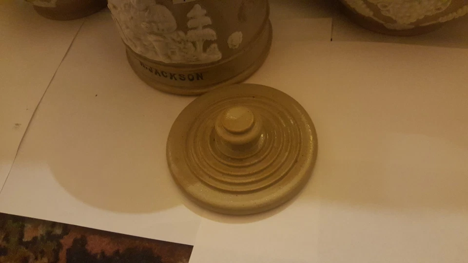 Porcelana Teteras / Tabaco Tarro - Alivio Decoración & Inscibed H JACKSON 1880 - Imagen 4 de 4