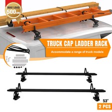 53 Adjustable Truck Cap Topper Ladder Roof Rack For Universal Truckblack 2 Bar