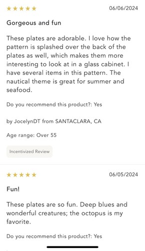 NEW ANTHROPOLOGIE DESSERT SIDE PLATE SERVING DISH FROM THE DEEP PUFFER FISH SHIP - Picture 10 of 16