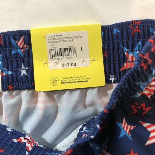 O'Rageous Girl L Swim Top/Boardshort Cabana 2pcs Americana Blue Depth Star July4 - Picture 14 of 14