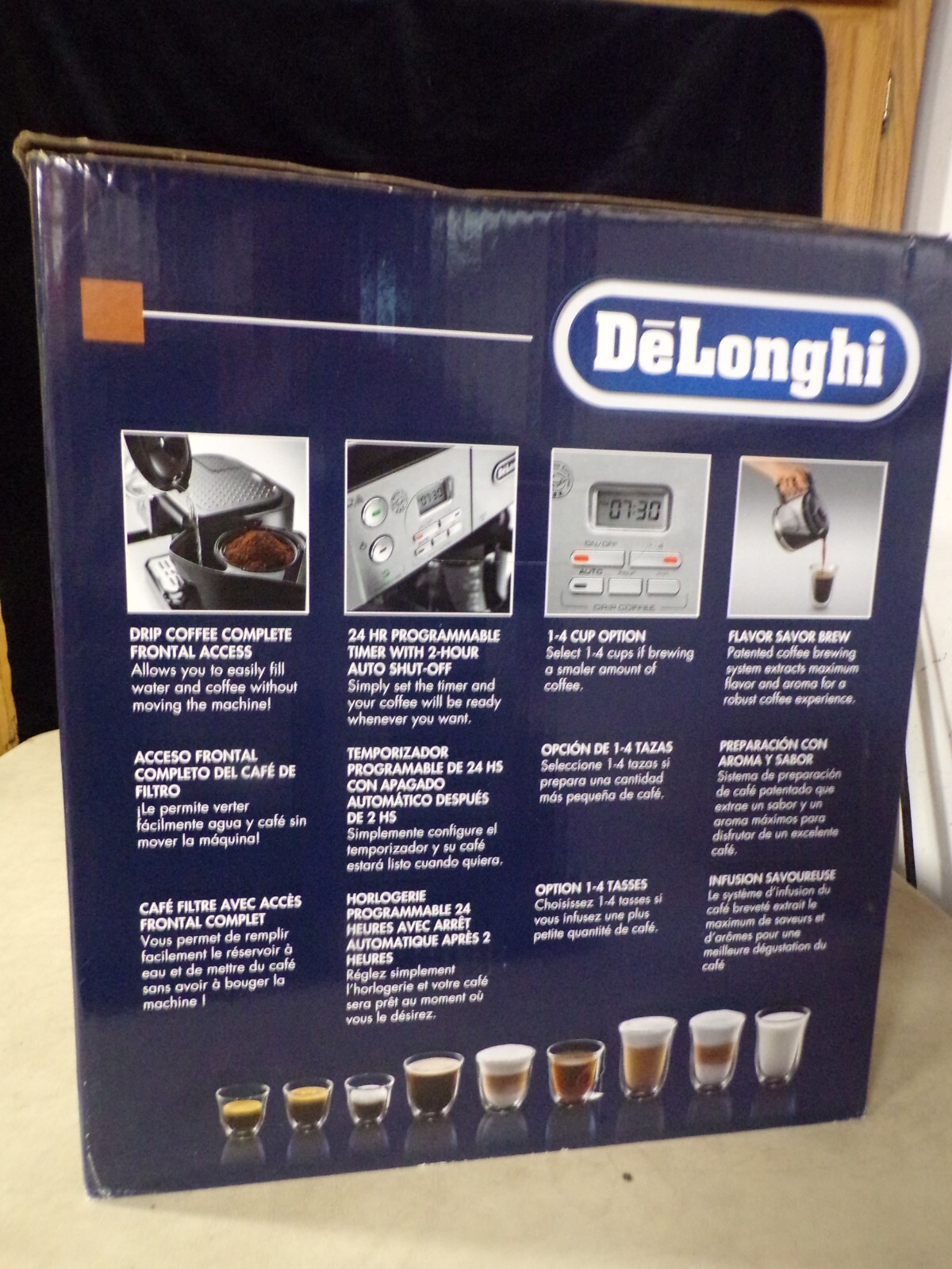 (K) Delonghi BC0430BC Coffee Maker Espresso Machine 10 Cup Stainless Black