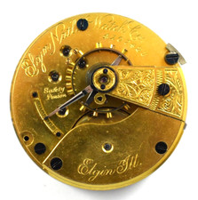 Vintage Elgin Grade 74 18s 11J OF Pocket Watch Movement lot.qk