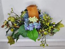 Nearly Natural Hydrangea Candle Holder Centerpiece, Candle NOT Included