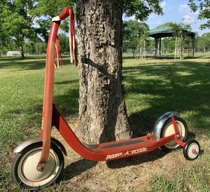 Radio Flyer Kick Scooter Retro Rojo Modelo 38 Cromo Guardabarros Ruedas De Entrenamiento Agradable Ebay