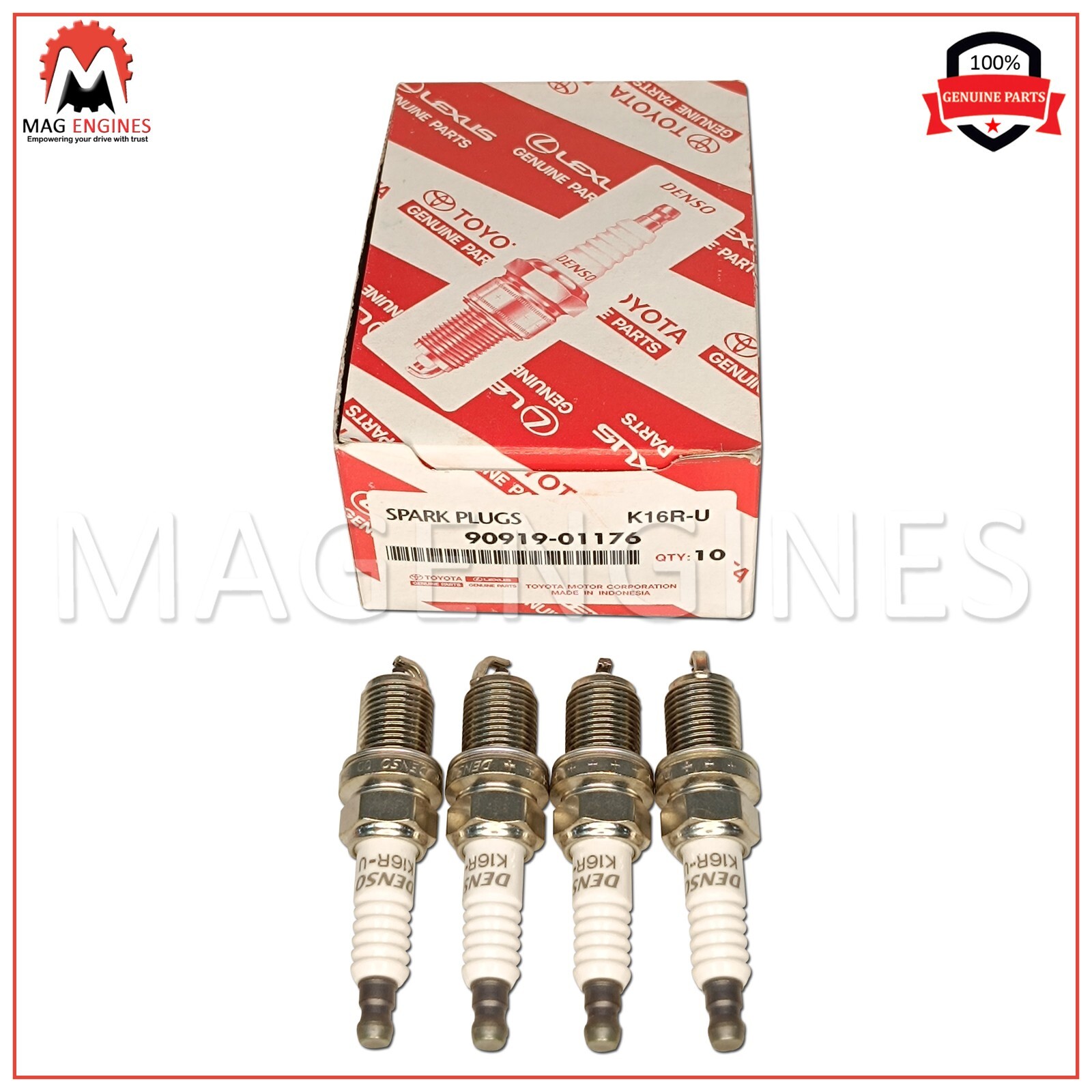 90919-01176 x4 GENUINE OEM SPARK PLUG SET 7A-FE  4E-FE  1.8 LTR  1.3 LTR